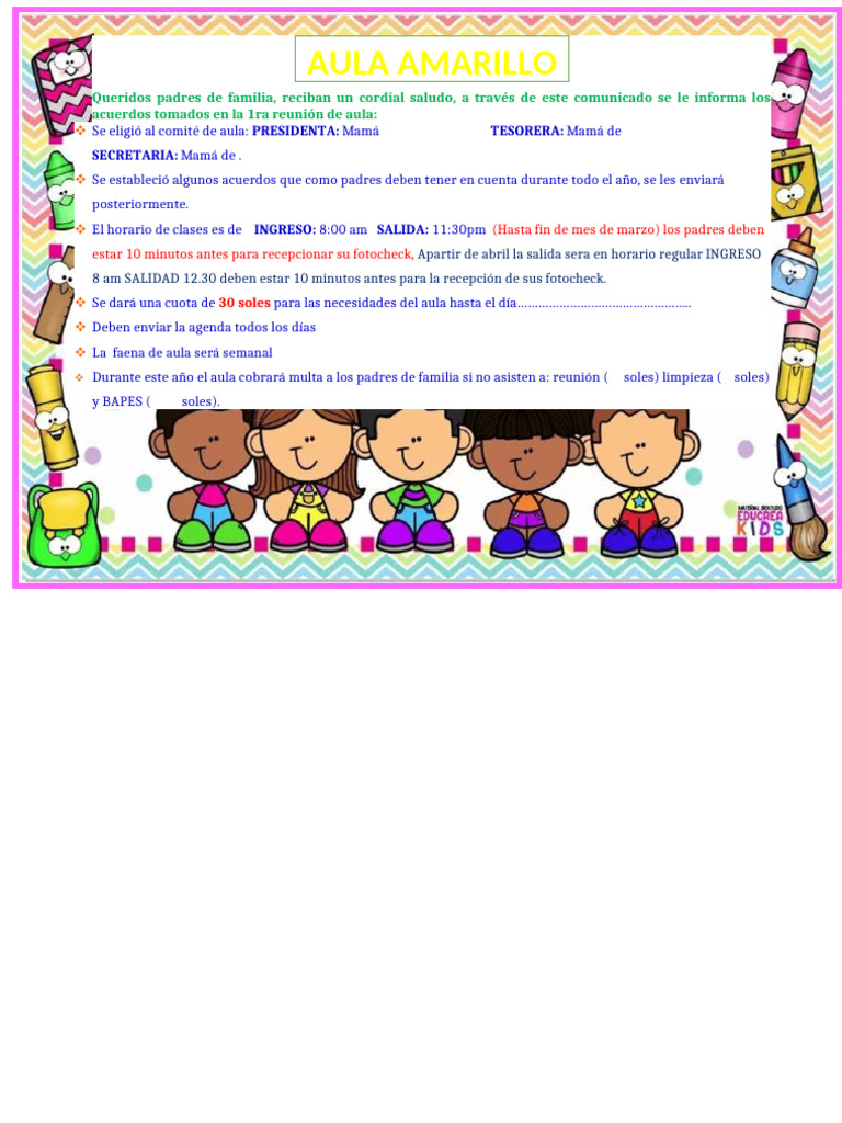 Acuerdos De Aula Ppff Reunion Pdf