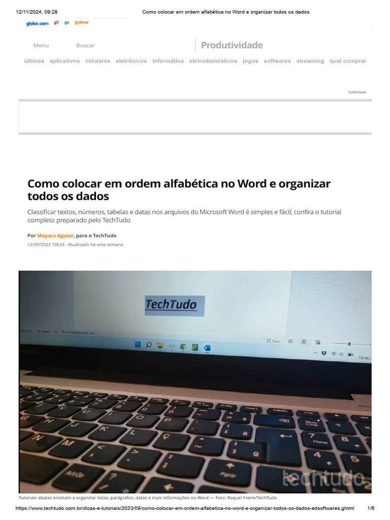 Como Colocar em Ordem Alfabética No Word e Organizar Todos Os Dados ...