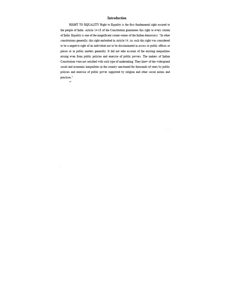 Explain Right To Equality Class 9