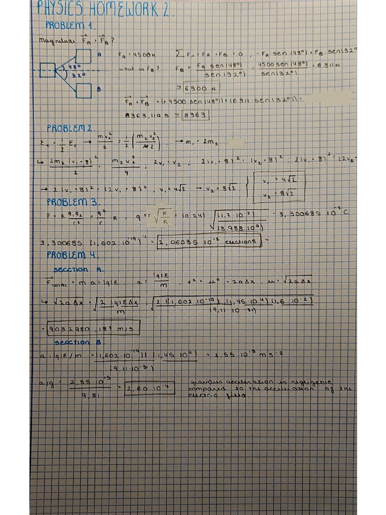Homework 2 Physics | PDF