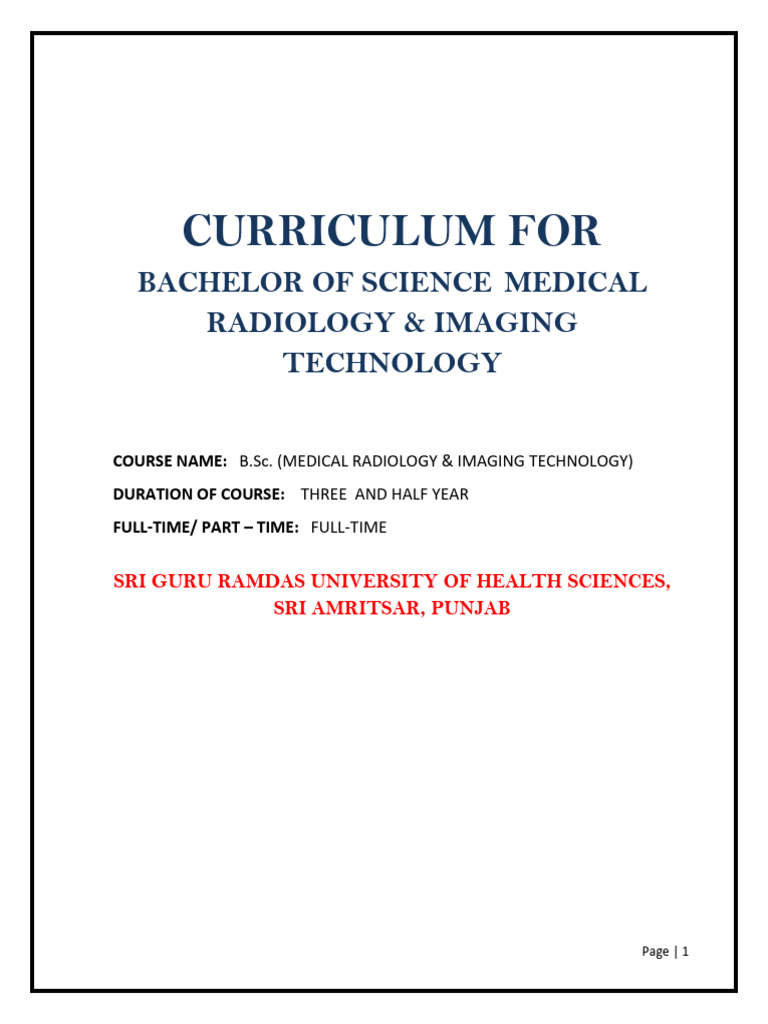 B.Sc. Medical Radiology Syllabus Overview | PDF | Radiography | Vacuum Tube