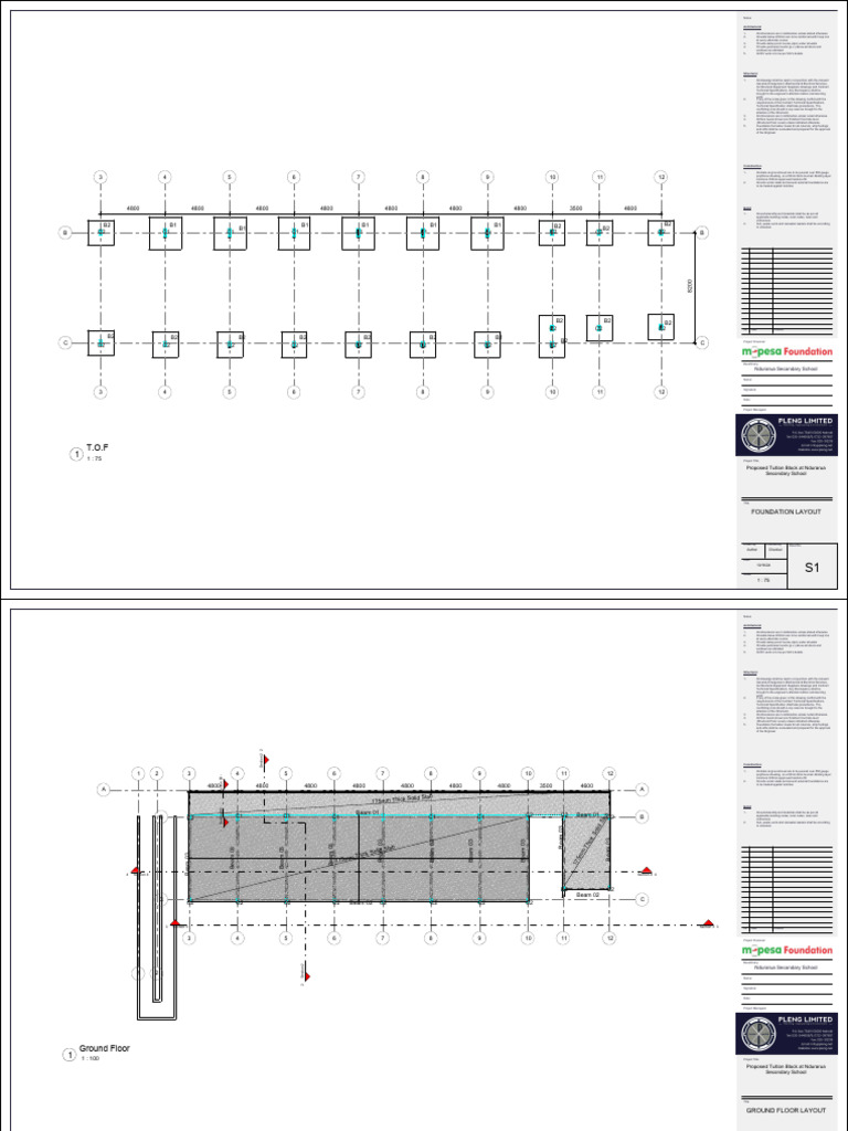 Foundation Layout: Ndurarua Secondary School | PDF | Foundation ...