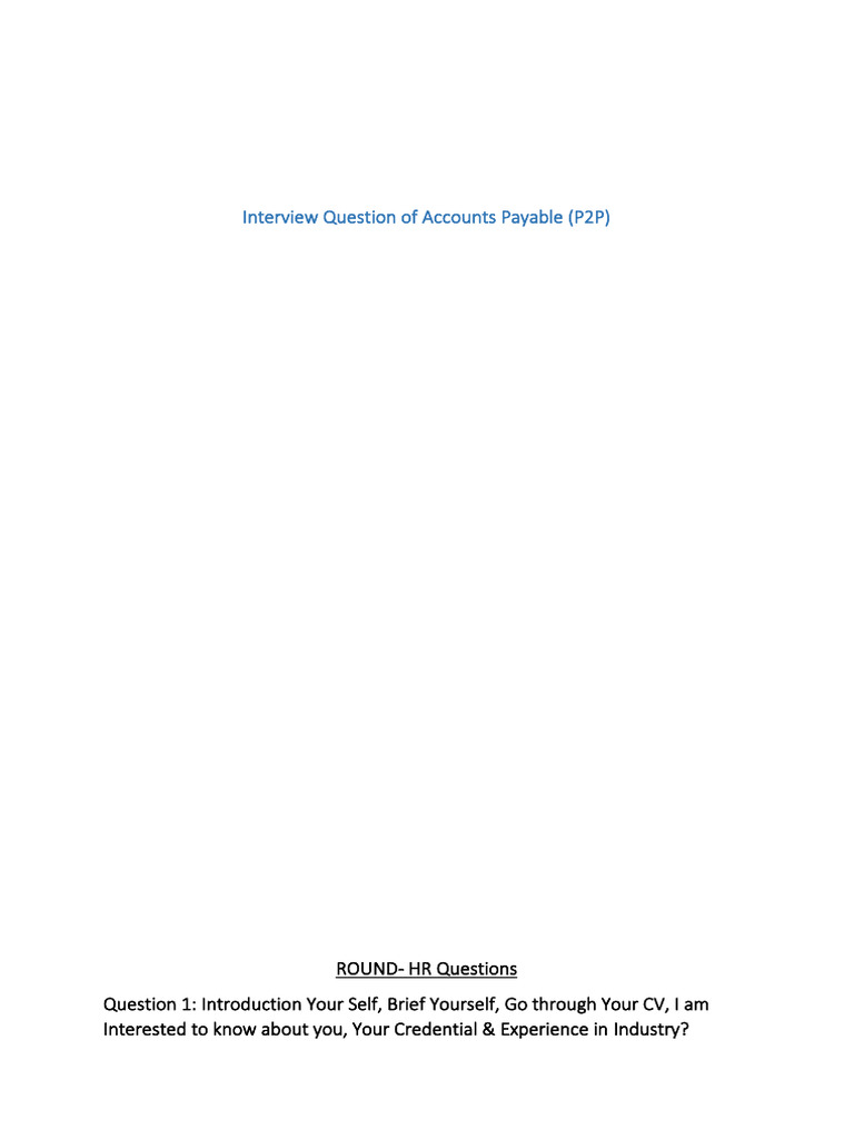 P2P HR&TR Interview Questions | PDF | Depreciation | Debits And Credits