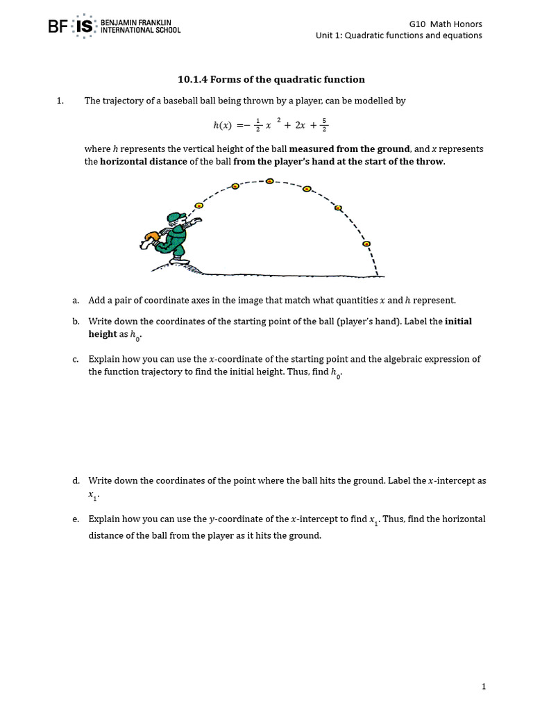 10.1.4 Forms of The Quadratic Function | PDF | Mathematics