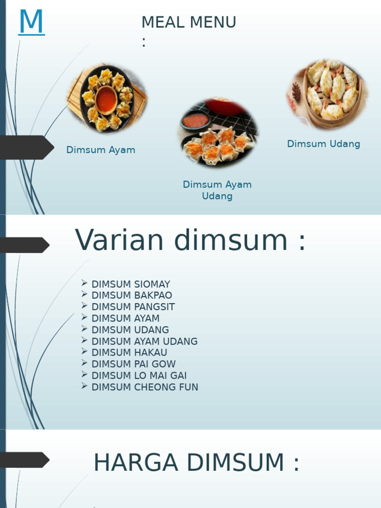 Menu Dimsum dan Harga Pai Gow | PDF | Memasak, Makanan, & Anggur