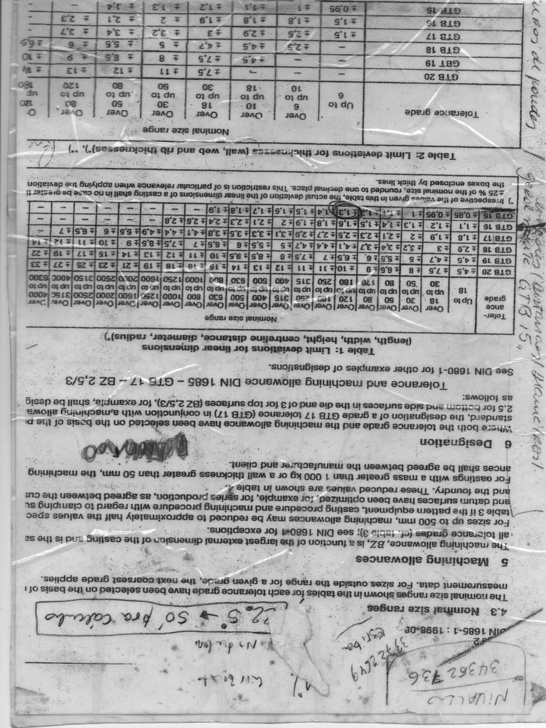 Din 1685-1 1998-08 | PDF