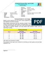 John Hoppe's fitness test results and training schedule