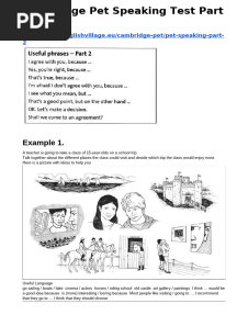 Cambridge Pet Speaking Test Part 2