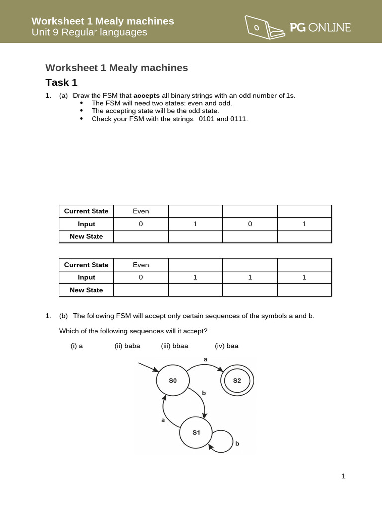 Mealy Machines and Regular Languages | PDF | Computer Science ...