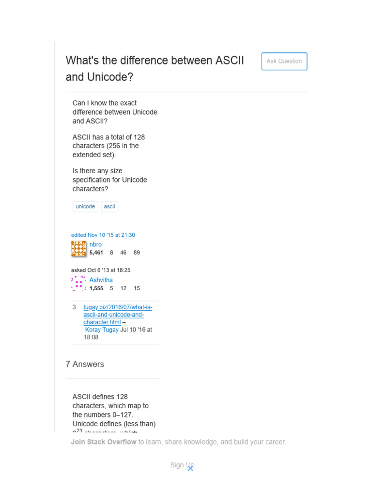 Difference Between Ascii And Html