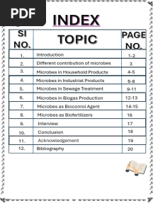 Microbes in Human Welfare Class 12 Investigatory Project