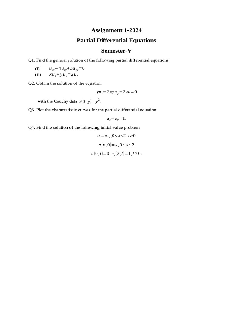 Assignment PDE | PDF