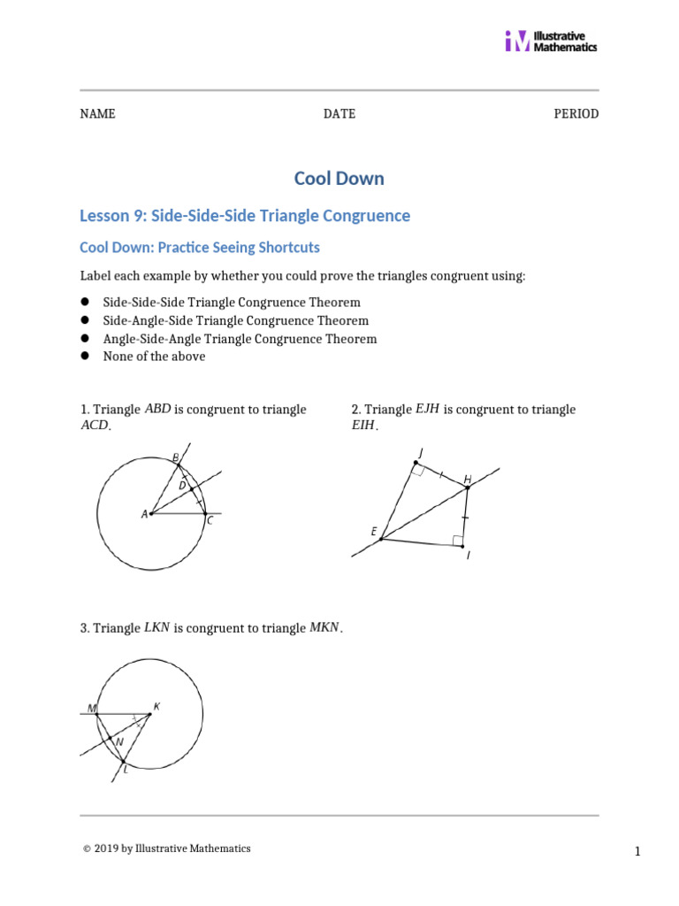 Geometry 2 9 Lesson Cool Down | PDF