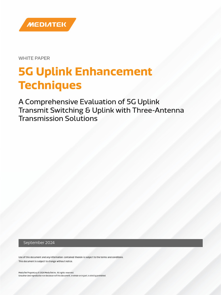 5G Uplink Enhancement Techniques - White Paper 1024F | PDF | Duplex ...
