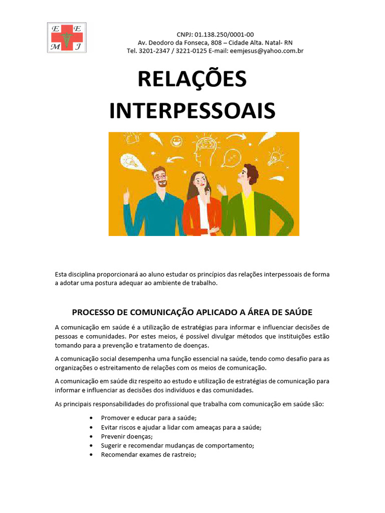 Relações Interpessoais | PDF | Comunicação | Liderança