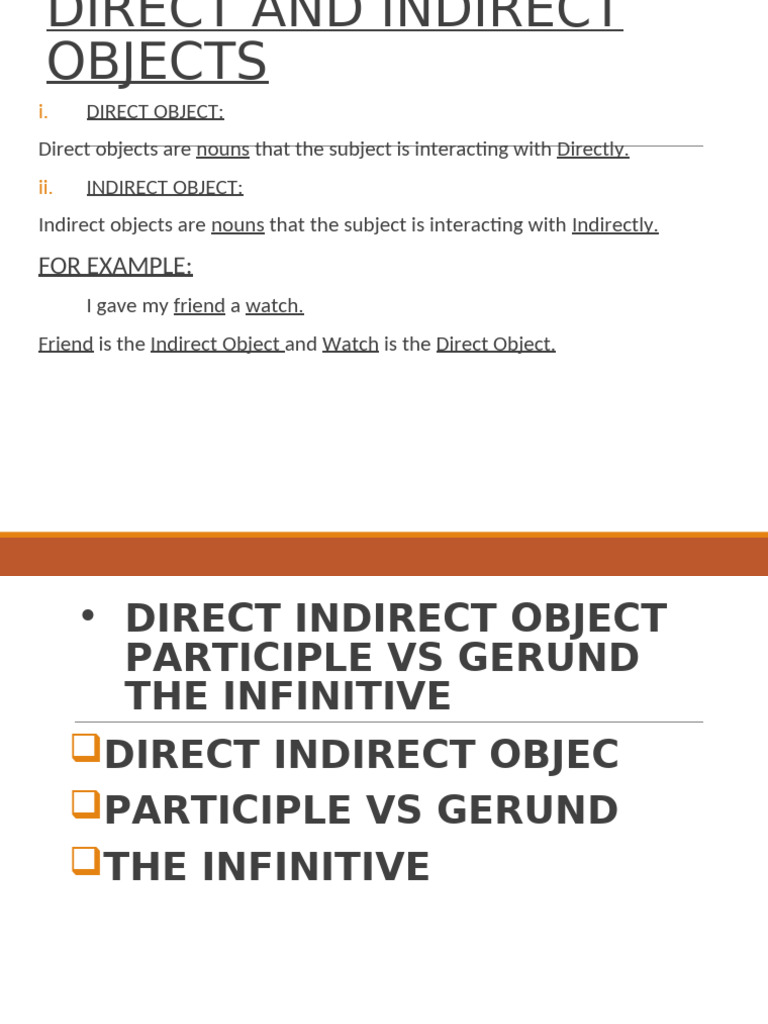 Direct and Indirect Objects | PDF