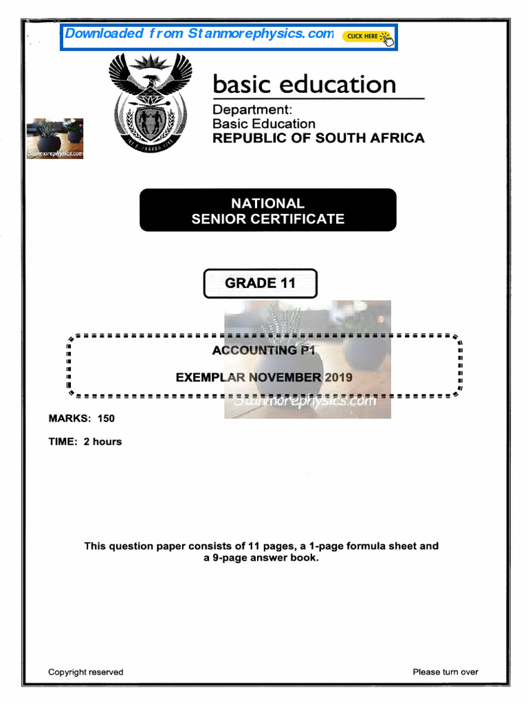 Exemplar 2019 Accounting P1 | PDF