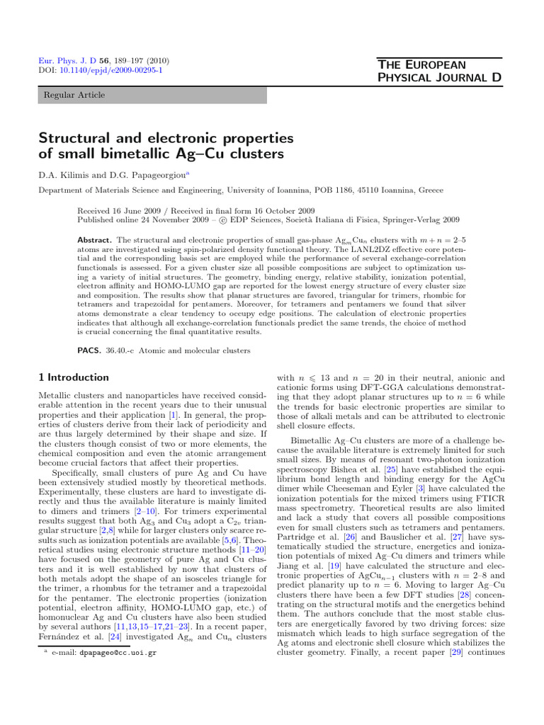 Structural and Electronic Properties of | PDF | Molecular Orbital ...