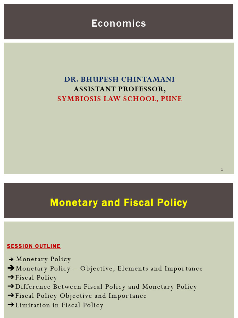 Overview of India's Monetary Policy | PDF | Fiscal Policy | Monetary Policy