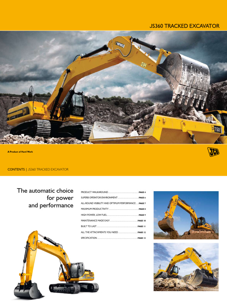 JCB JS360 Excavator Overview | PDF | Engines | Pump