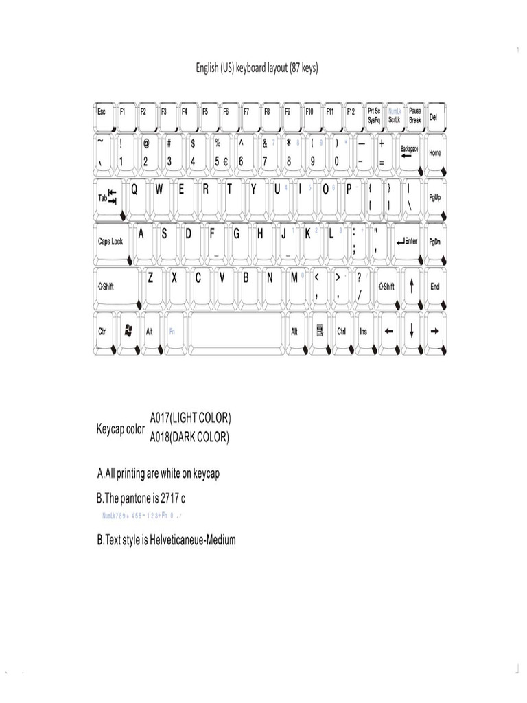 US English 87-Key Keyboard Layout | PDF