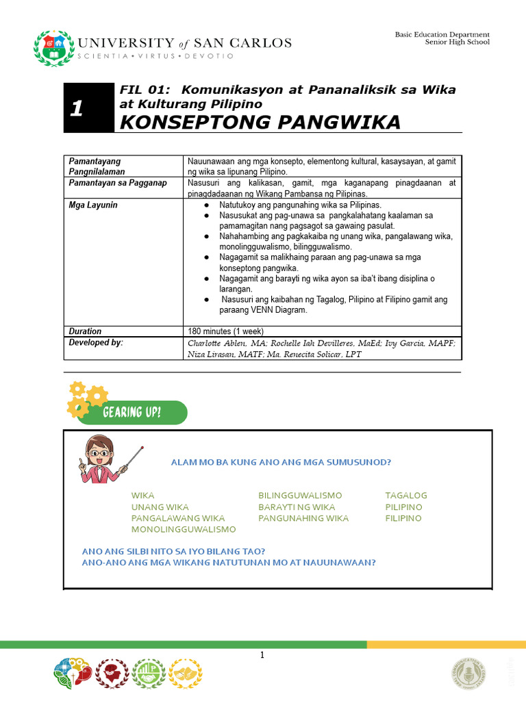 WEEK 2 - Konseptong Pangwika | PDF