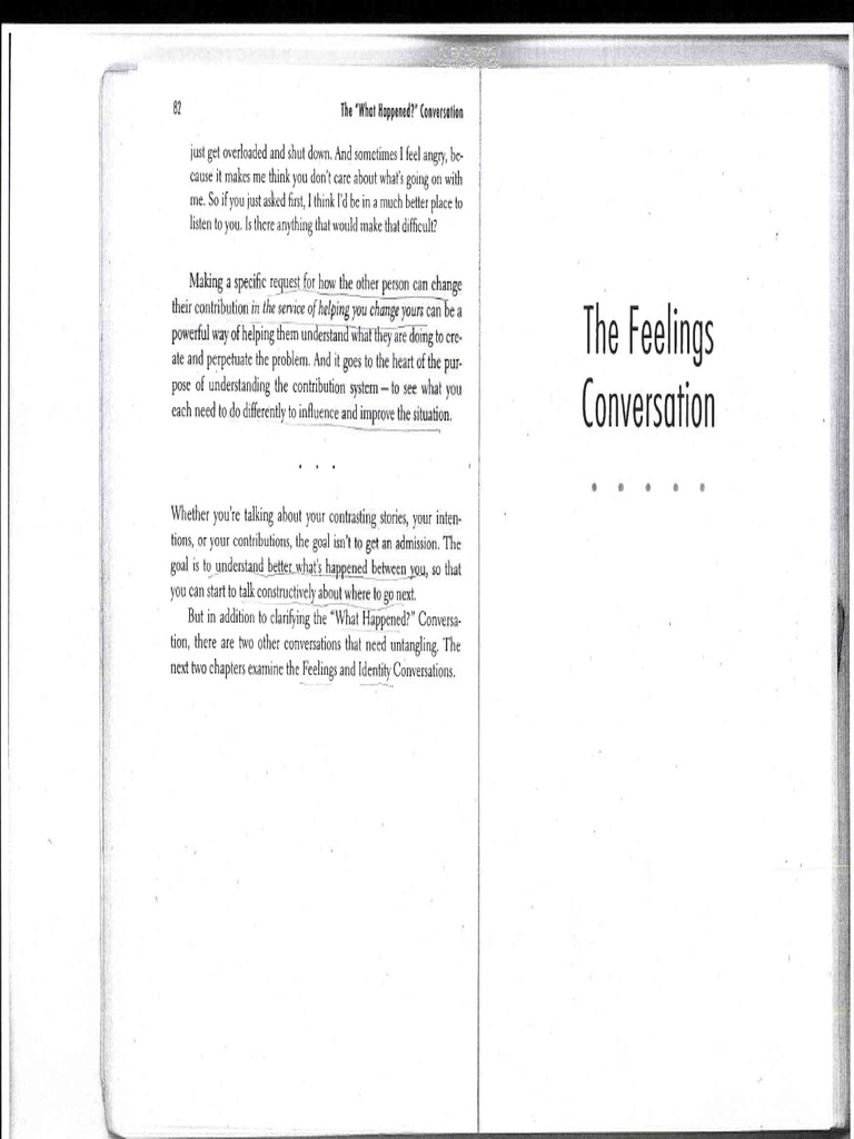 Difficult Conversations - Feelings | PDF