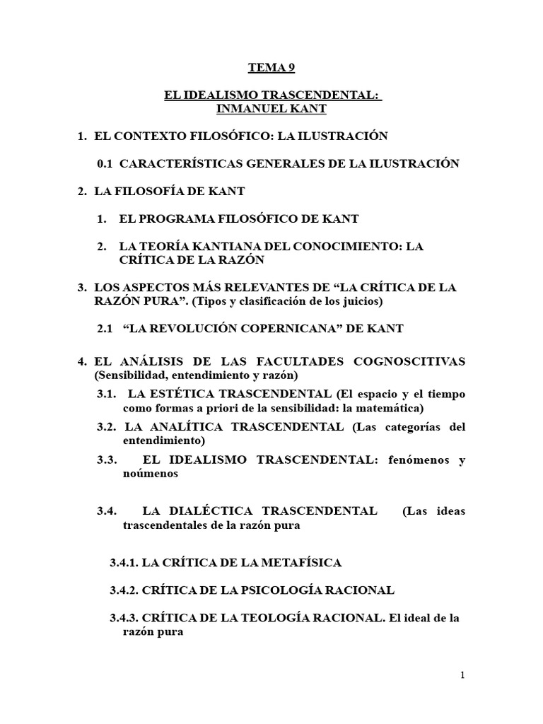 Idealismo Trascendental de Kant | PDF | A priori y a posteriori ...