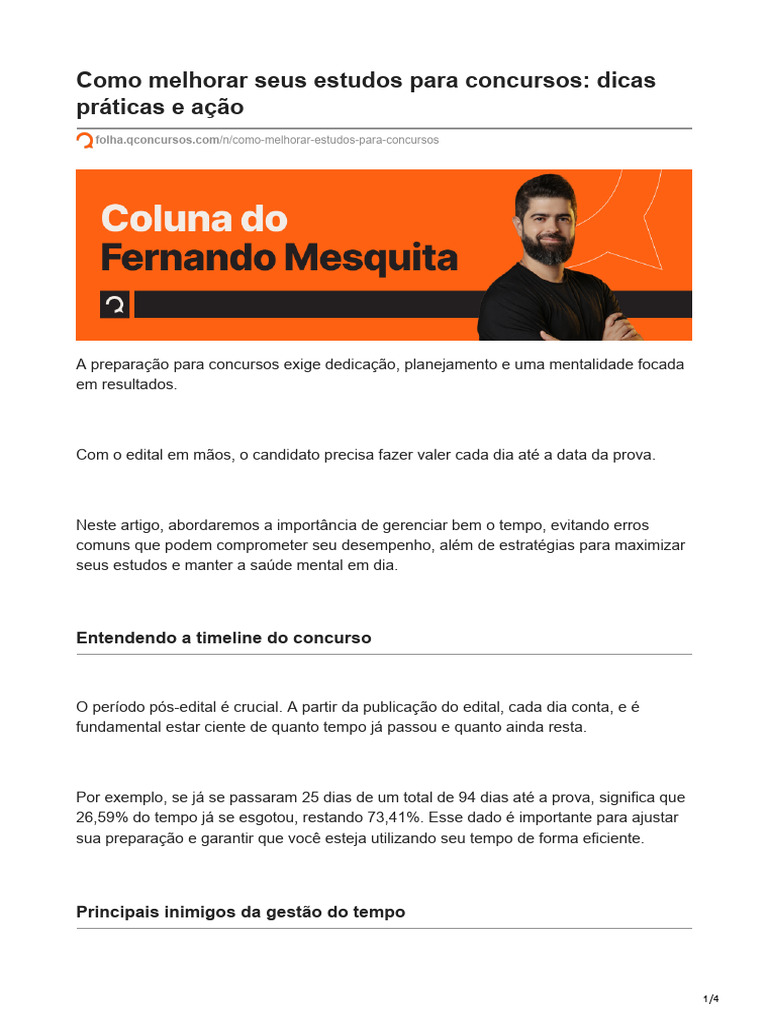 Dicas para Estudar para Concursos Eficazmente | PDF | Tempo | Celulares