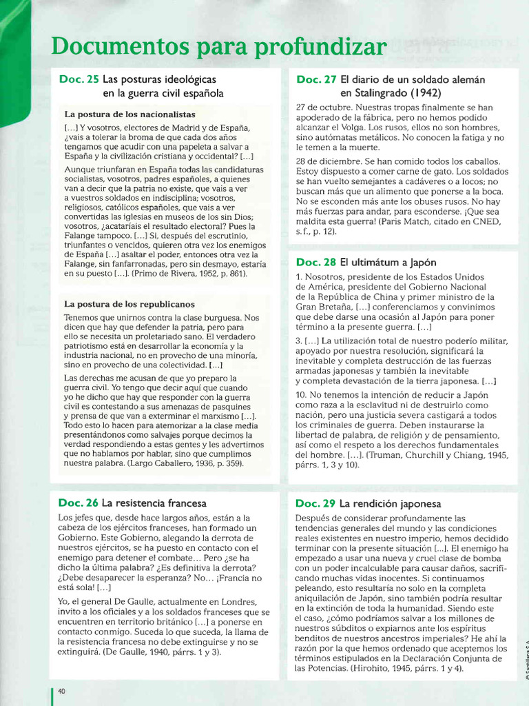 Documentos para Profundizar - Segunda Guerra Mundial | PDF | El ...