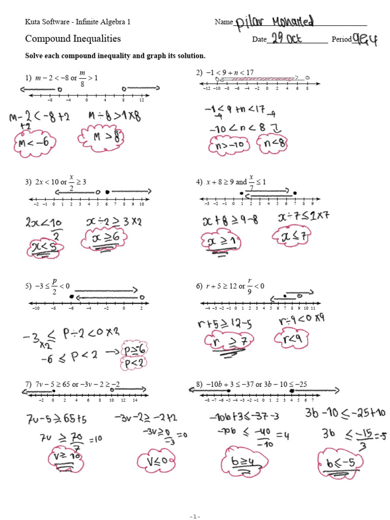 Compound Inequalities - Removed | PDF | Mathematics | Mathematical ...