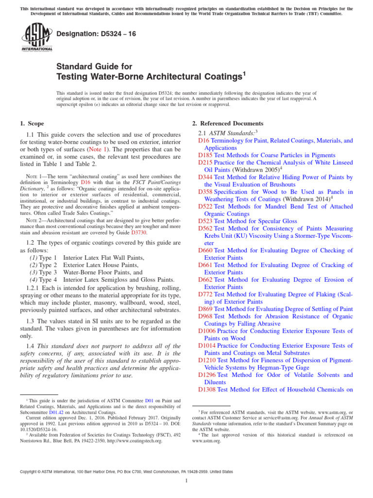 D5324.33303-Standard Guide For Testing Water-Borne Architectural ...