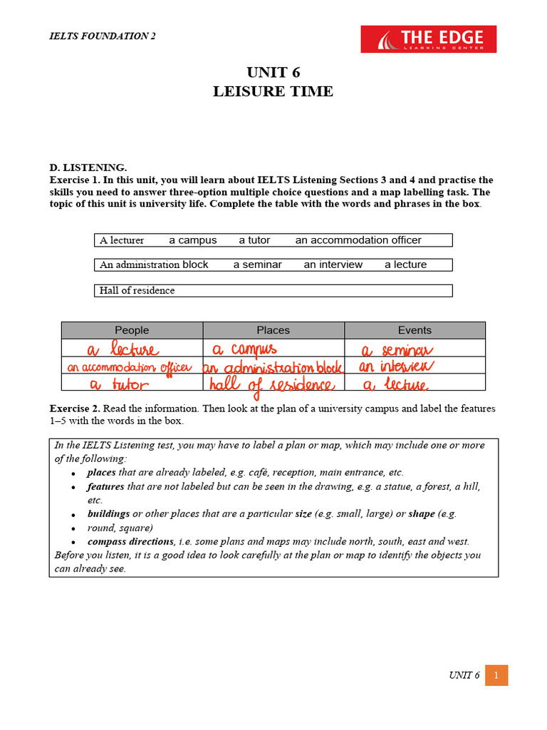 Unit 6 - Student | PDF | International English Language Testing System ...