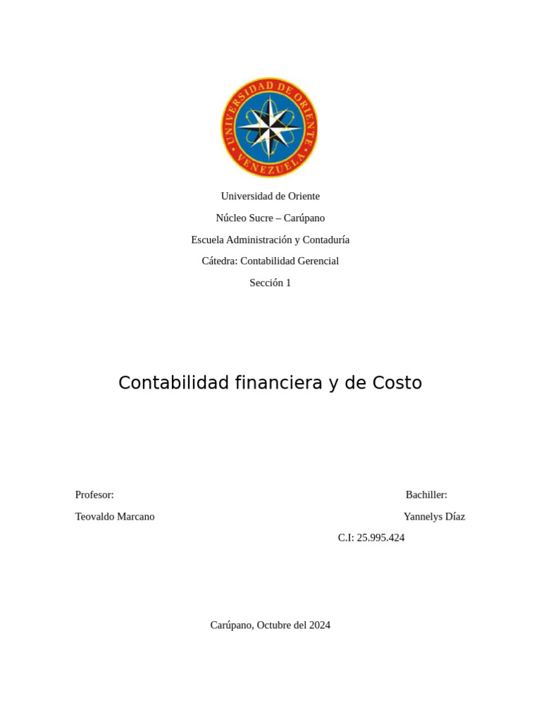 Contabilidad Financiera vs. de Costos | PDF | Contabilidad ...