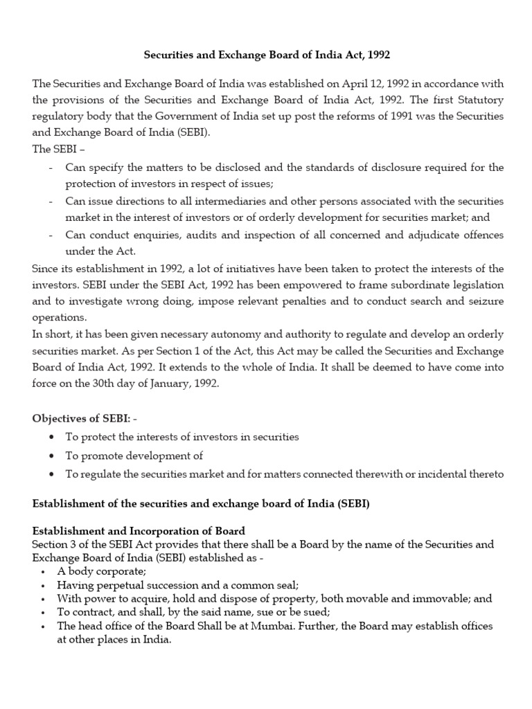 Unit 2 - SEBI | PDF | Tribunal | Securities (Finance)