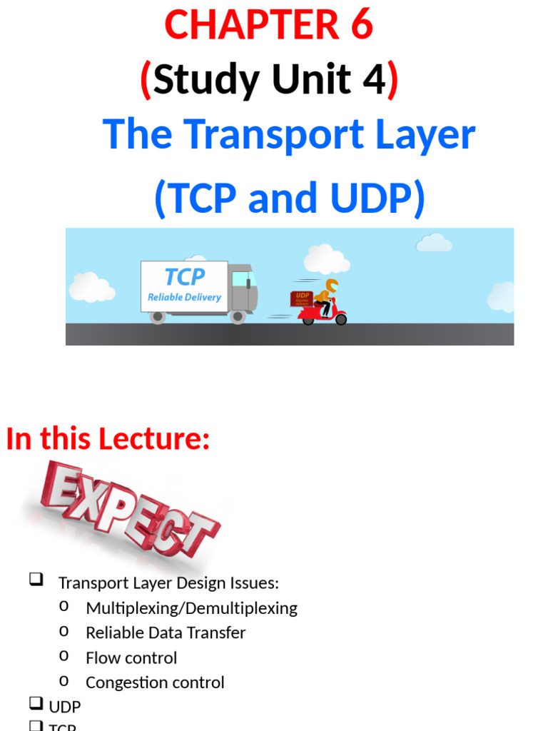CHAPTER 6 - The Transport Layer - Study Unit 6 | PDF | Transmission ...