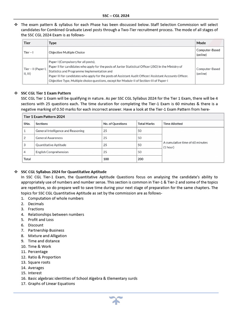 SSC CGL SYLLABUS | PDF | Triangle | Circle