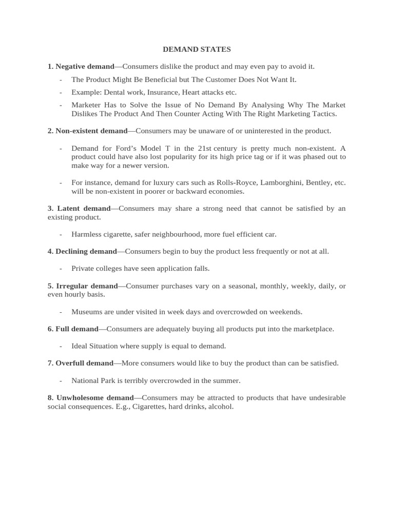 Demand States | PDF