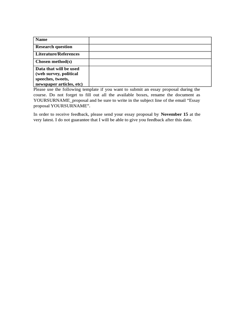 Template For Essay Proposal | PDF | Career & Growth | Social Science