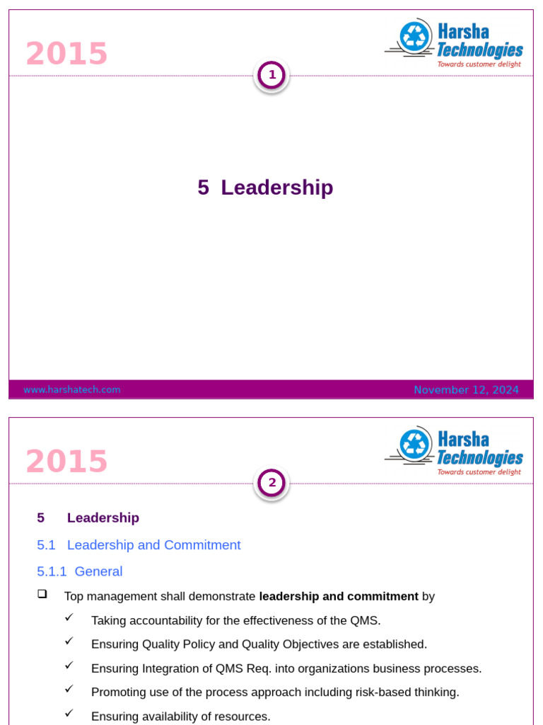 005 Leadership | PDF | Quality Management System | Iso 9000