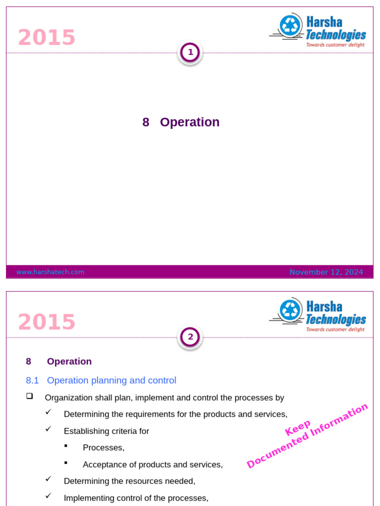 008 Operation | PDF | Iso 9000 | Verification And Validation