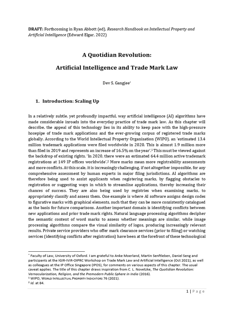 AI's Impact on Trademark Law | PDF | Trademark | Artificial Intelligence