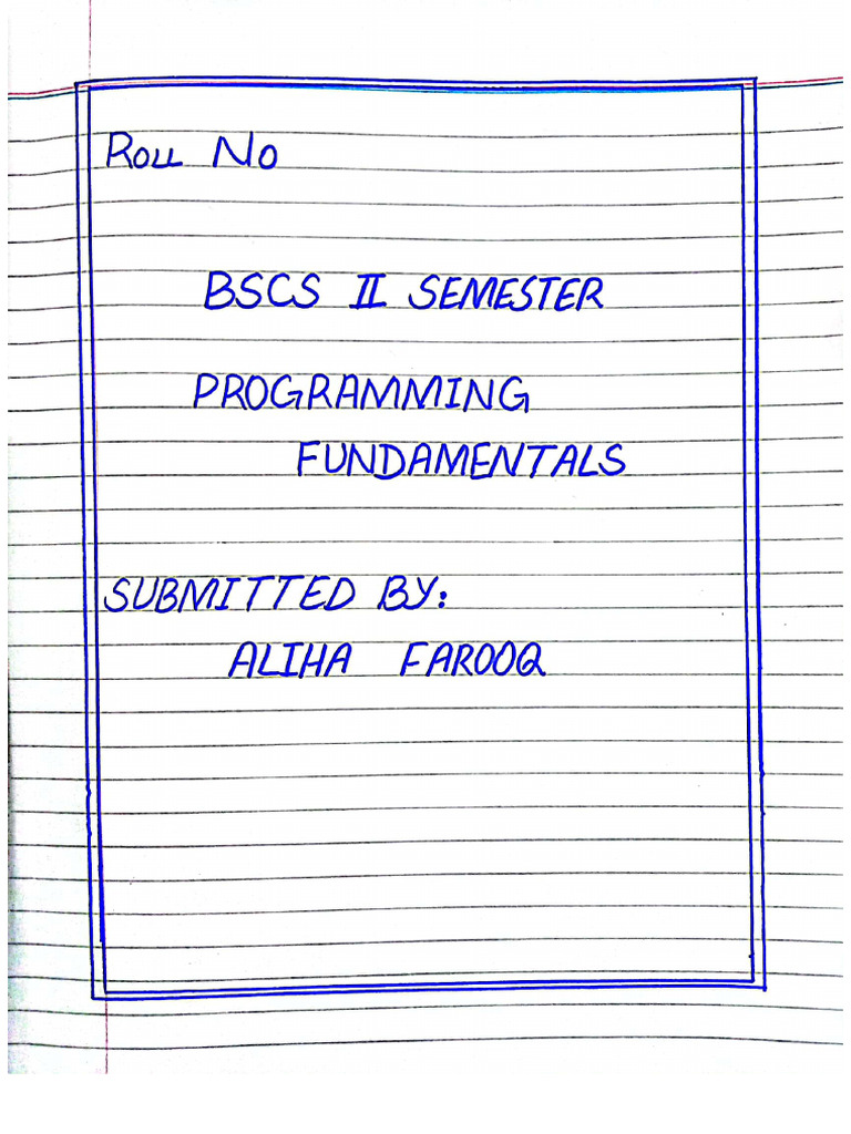 Programming Fundamentals Practical Notebook | PDF