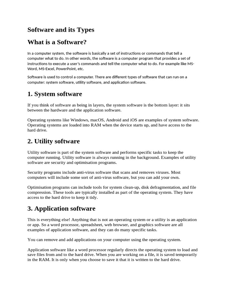 Practical - 10 (Software and Its Types) | PDF