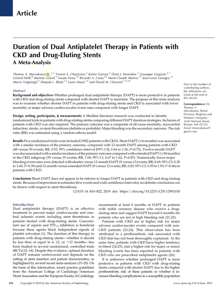 Duration Anti PLT | PDF | Percutaneous Coronary Intervention | Clinical ...