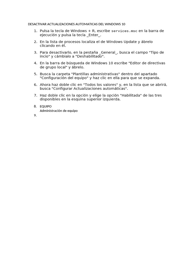 Desactivar actualizaciones automaticas del windows 10 pdf