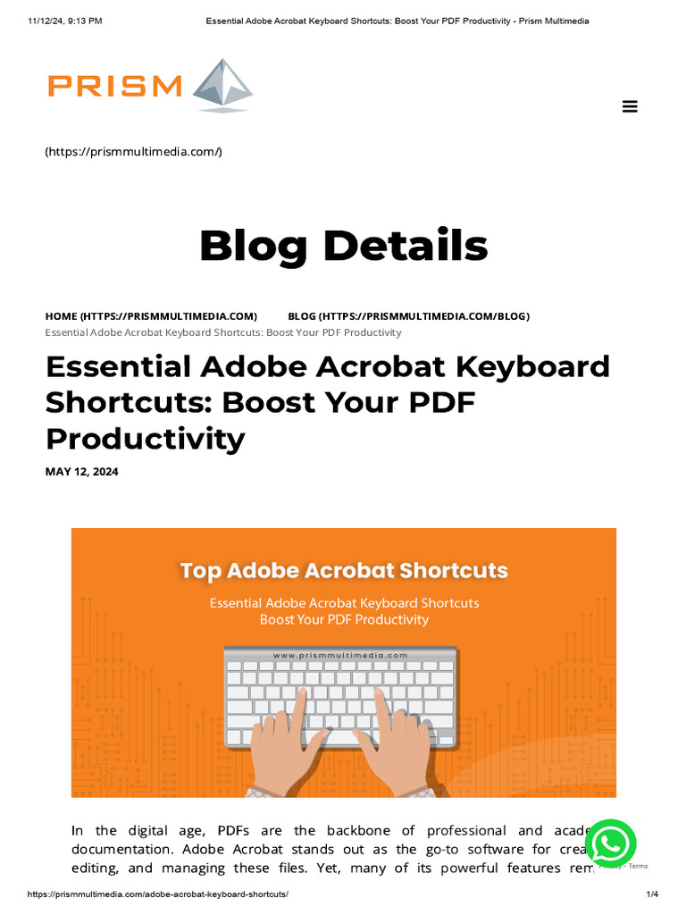 Adobe Acrobat Keyboard Shortcuts Guide | PDF | Keyboard Shortcut ...