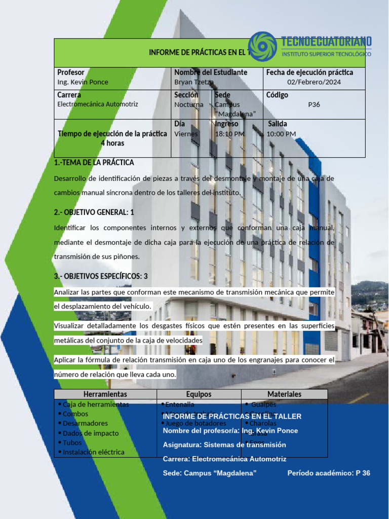 Desmontaje y Análisis de Caja Manual | PDF | Engranaje | Eje