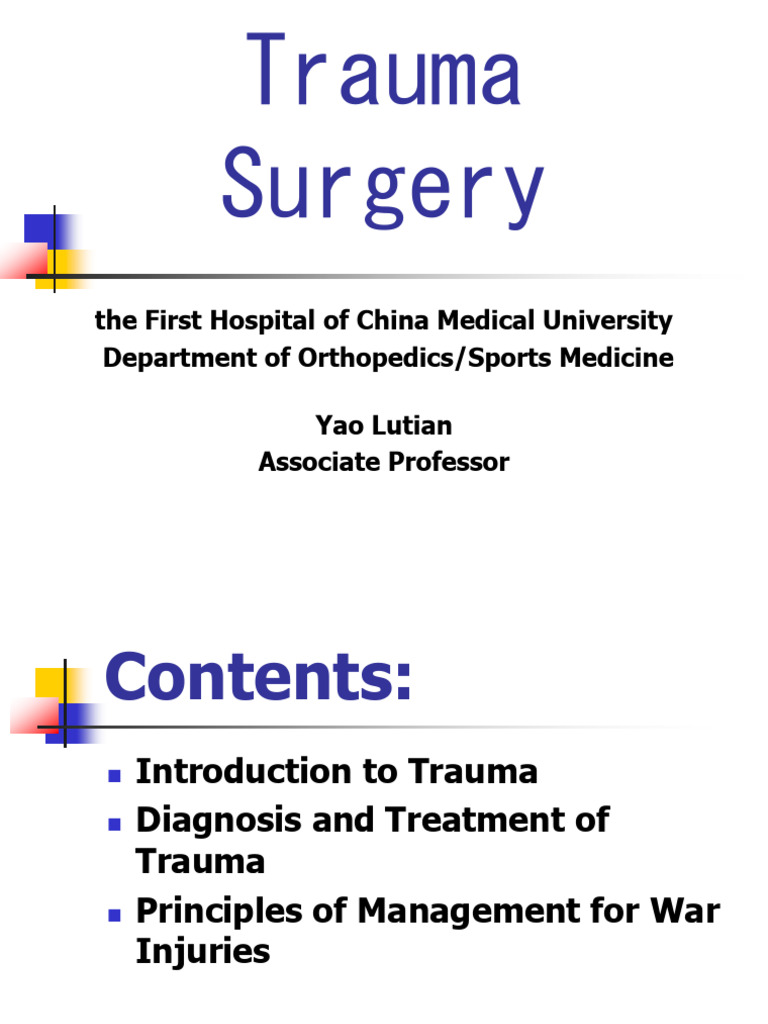 Comprehensive Guide to Trauma Management | PDF | Major Trauma | Wound ...