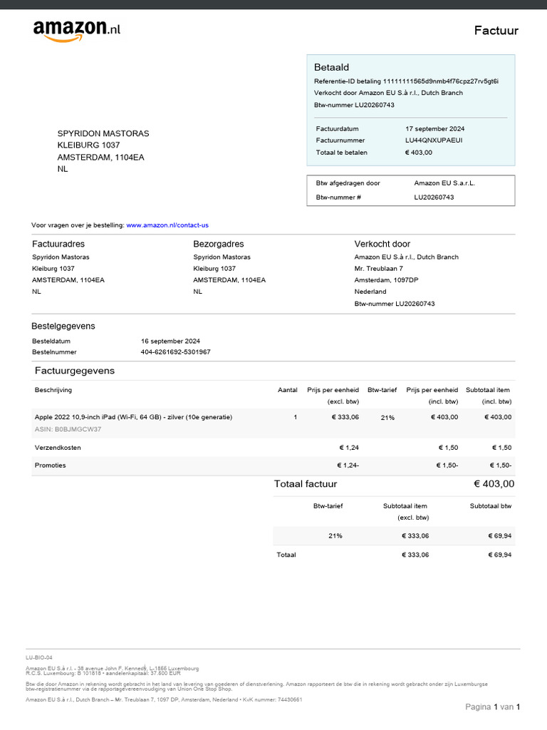 Invoice 1 | PDF